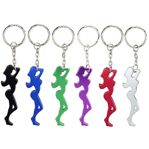 Beauty And Sexy Woman Girl Beer Bottle Opener Metal Keychains Key Ring Creative Gift