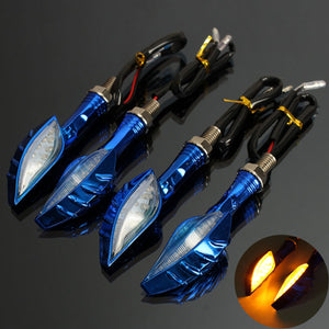 4pcs Skull Universal Motorcycle Amber Indicator LED Turn Signal Light