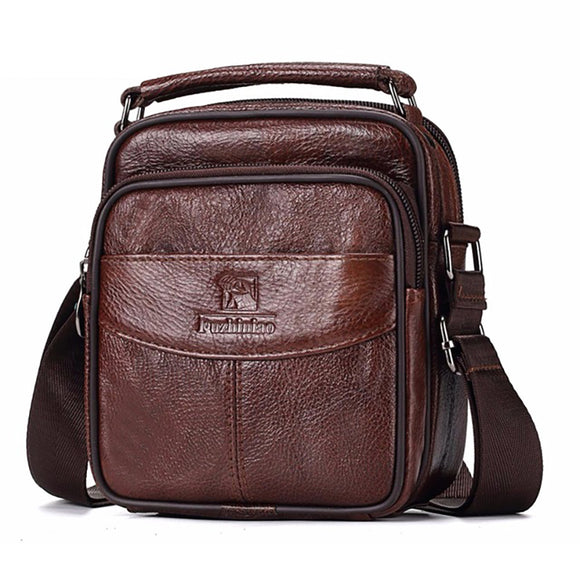 FUZHINIA Men Genuine Leather TOP Quality New Messenger Bag Casual Multifunction Travel Shoulder Bag