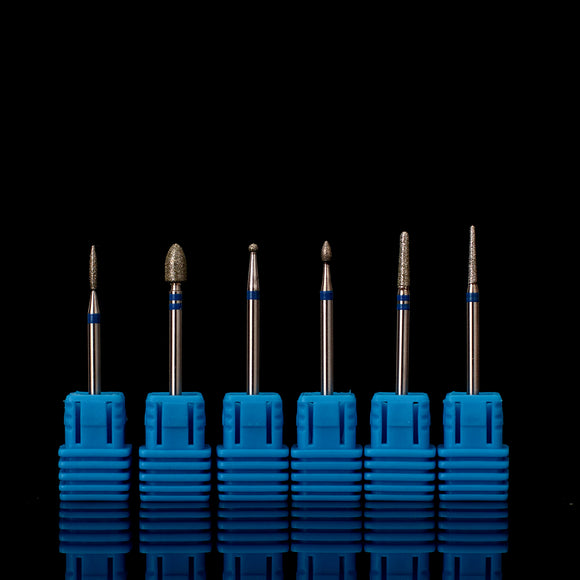 5Pcs Stainless Steel Nail Drill Bit Blue Cylinder Coated Carbide File Drill Bit Nail