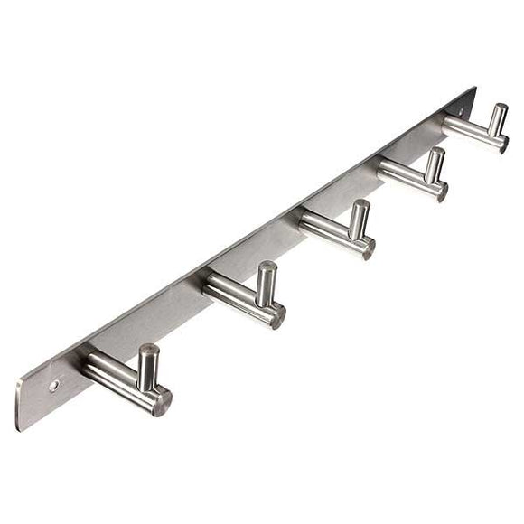 Stainless Steel Clothes Hanger 5 Hooks Wall Hanger Rack