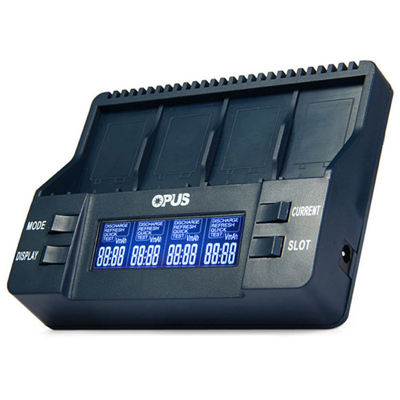 Opus BT-C900 Smart Battery Charger Digital 4 Slots LCD Display 9V 9V Li-Ion Charger Adapter EU/US Plug For 26650 18650 18500
