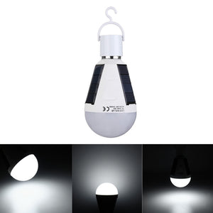 12W Solar Powered E27 LED Rechargeable Light Bulb Tent Camping Emergency Lamp with Hook