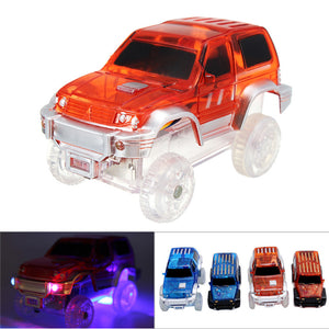 Christmas Racing LED Electric Car Glowing Toys For Magical Glow In The Dark Track For Kids Gift