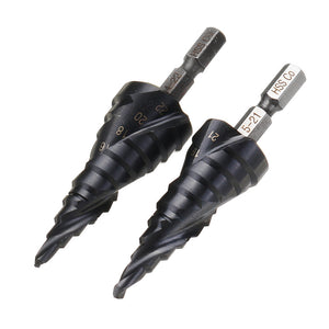 Drillpro HRC89 M35 Cobalt Step Drill Bit 4-22mm/5-21mm TiAlN Coated Step Drill 1/4 Inch Hex Shank