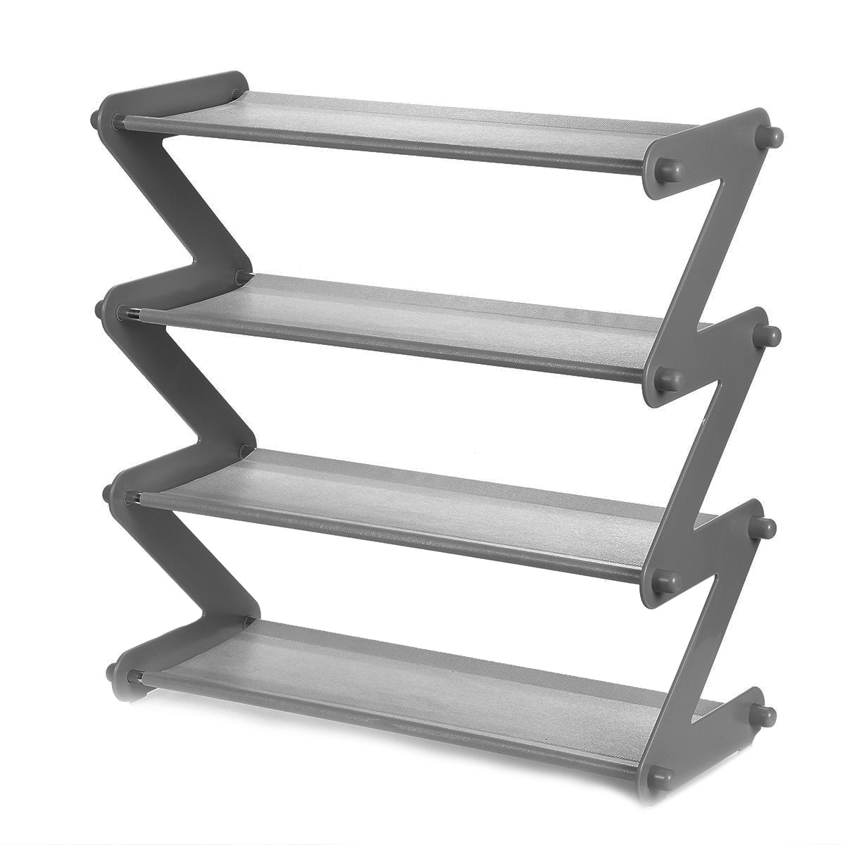 Metal Folding Shoe Rack Stand 4 Tier Foldable Detachable Steel Organis ...