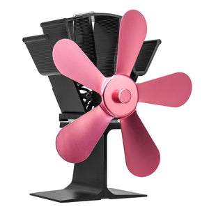 5 Blades Heat Powered Stove Fan For Wood Burner Fireplace Eco Friendly