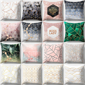 Colorful Geometric Pattern Cotton Linen Throw Pillow Cushion Cover Car Home Sofa Pillow Case