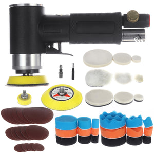 48PCS Mini Air Sander 1 2'' 3'' Dual Action Random Orbital Sander Car Polisher"