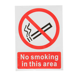 Warning Sign No Smoking In This Area Symbol Plastic Sticker 20x15cm