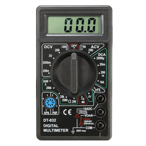 DANIU DT832 Digital LCD Multimeter Ohm Voltage Ampere Meter Buzzer Function with Test Probe