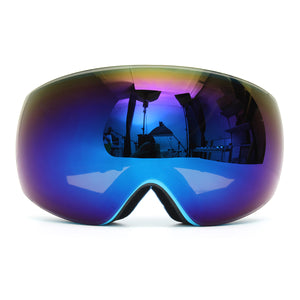 Winter Unisex Anti Fog Blue Dual Len Motor Bike Racing Outdooors Snowboard Ski Goggles