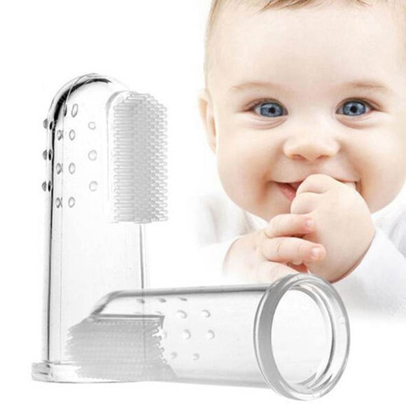 2Pcs Baby Kids Soft Safe Silicone Finger Toothbrush Gum Brush For Clear Massage