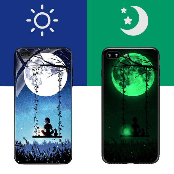 Bakeey 3D Night Luminous Glass Protective Case for iPhone 7/7 Plus/8/8 Plus