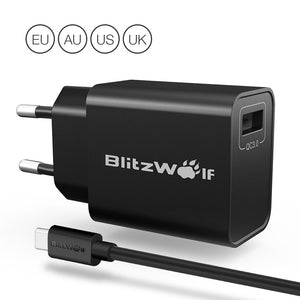 BlitzWolf BW-S9 18W USB Charger EU US UK AU Adapter for iphone 8 8 Plus iphone X Xiaomi Samsung