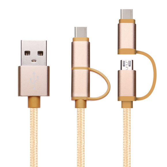 Bakeey 3A Micro USB Type C 2 In 1 Fast Charging Data Cable For HUAWEI XIAOMI VIVO Tablet