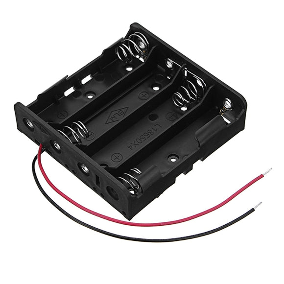 3pcs New Version DC 14.8V 4 Slot 4 Series 18650 Battery Holder Box Case With 2 Leads And Spring