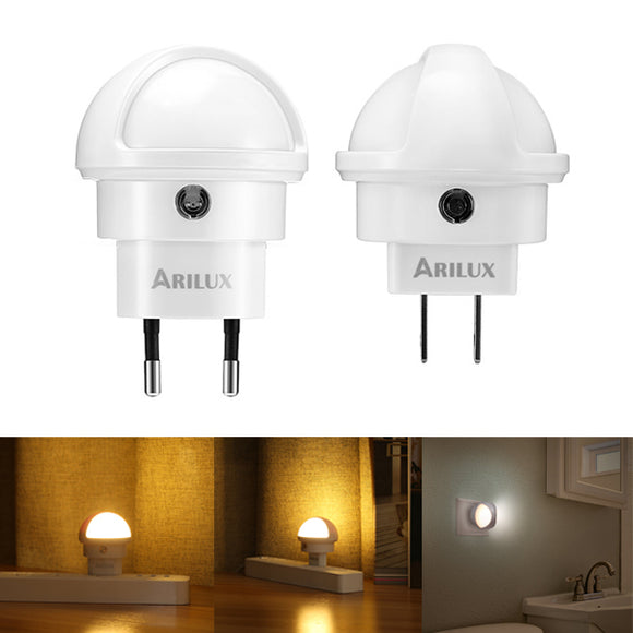 ARILUX 360 Degree Rotation Smart Light Sensor LED Plug-in Wall Night Lamp for Bedroom