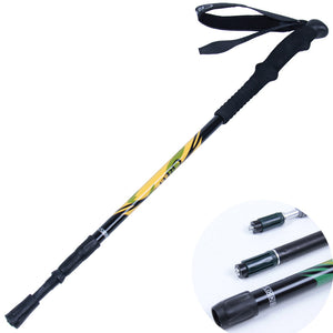 Outdooors Ultralight Aluminum Stick StraighT-handle 3 Section Anti-Debris Alpenstock