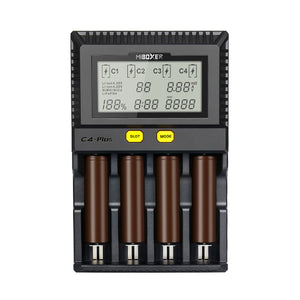 Miboxer C4-Plus LCD Display Fast Charging Smart Battery Charger For AA AAA 18650 26650 21700 16340