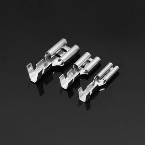 100Pcs Silver Crimp Female Spade Quick Connector Terminal with Silicone Case for Arcade Chain Cable