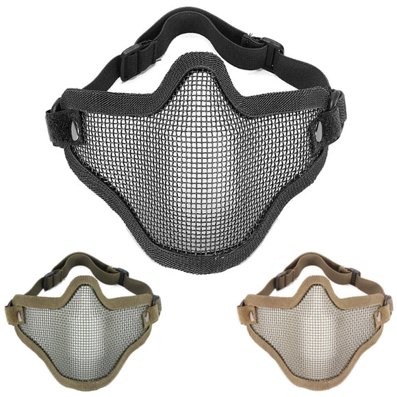 Half Face Metal Steel Net Mesh Mask for Motorcycle Tactical Hunting