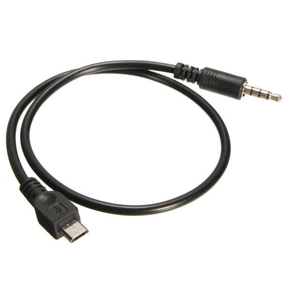 LEORY 40cm Micro USB 2.0 to 3.5mm AUX Car Lead Jack Audio Cable Cord For Mobile Phone Data Cable