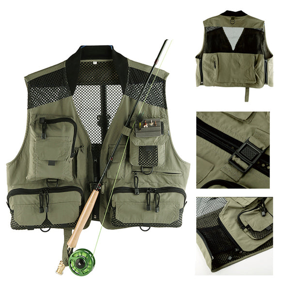 Maxcatch Mesh Fly Fishing Vest Hunting Photographing Waistcoat Multifunctional Pocket Jackets