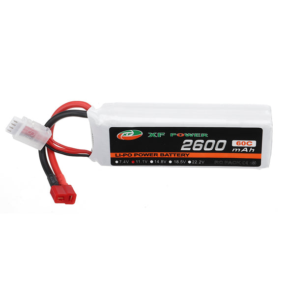 XF POWER 11.1V 2600mAh 60C 3S Lipo Battery T Plug for RC Car