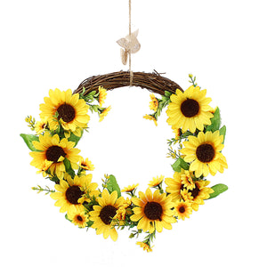 Artificial Sunflower Wreath Flower Wreath Wall Door Wedding Party Home Decorations