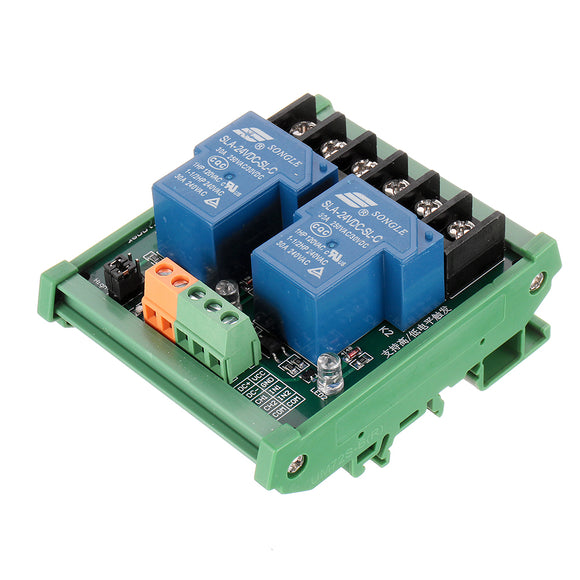 DC 5V 12V 24V 2 Channel 30A High And Low Level Trigger Relay Module PLC Automatic Control Module with Guide Rail for Smart Home