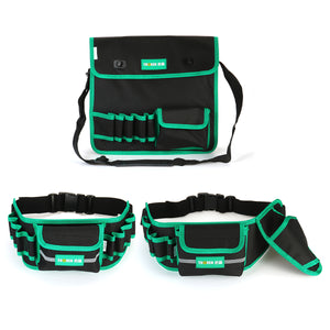 Multi-Pockets Garden Drill Work Tool Storage Bag Shoulder Belt Waist Organizer