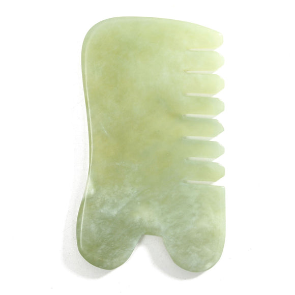 Natural Jade Stone Guasha Gua Sha Board Comb Shape Manual Massage Healthy Beauty Massager Tool