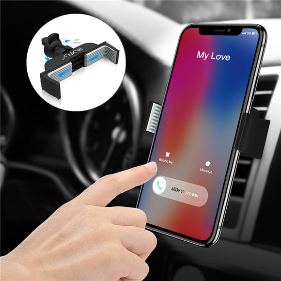 RAXFLY Universal 360 Rotation Car Mount Air Vent Phone Holder for Phone Under 6 inches