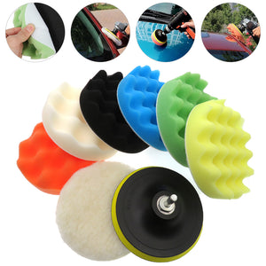 9Pcs 3/4/5/6/7 Inch Car Polishing Sponge Pad Kit For Car Cleaning Tools