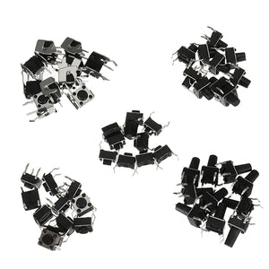 50pcs 5 Values Commonly Used Tact Switch Button Pack 10pcs Each Value