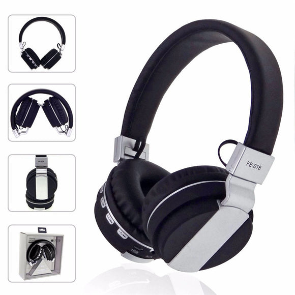 FE-018 Portable Foldable FM Radio 3.5mm NFC Bluetooth Headphone Headset with Mic for Mobile Phone