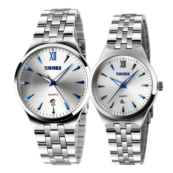 SKMEI 9071 Couple Watch Fashion Luminous Simple Style Lovers Quartz Wrist Watch