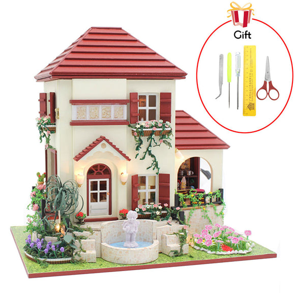 DIY Doll Houses Wooden Doll House Unisex 3d Dollhouse Furniture Kids Toy Miniature Kit Craft