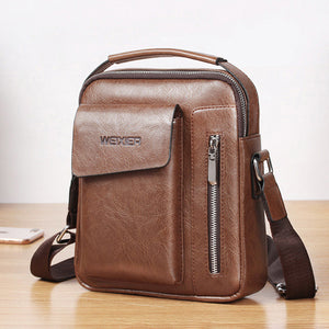 Weixier Men PU Leather Vintage Handbag Retro Crossbody Bag Shoulder Bag