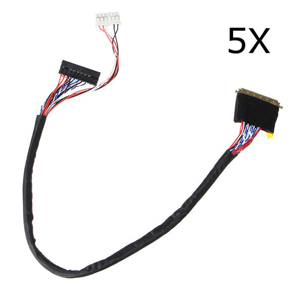 5Pcs 40 Pin 1 Channel 6 Bit LED LCD LVDS Screen Cable For Display