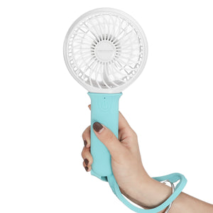 USB Cooling Fan Portable Handheld Fan 3 Speed Mini Fan LED light 2200mAh Battery Hanging Fan