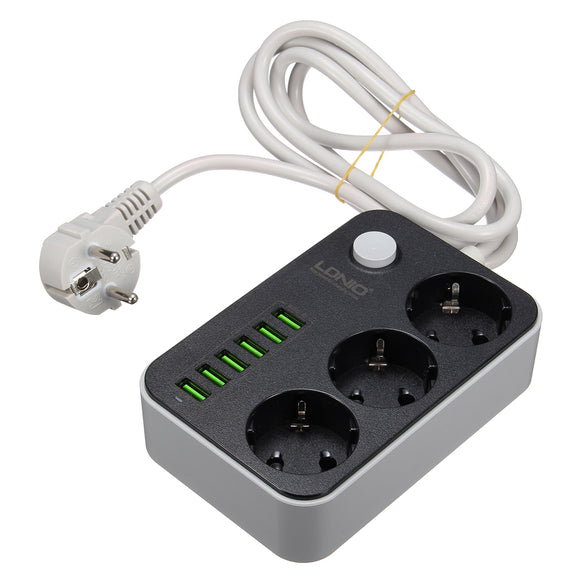 M.Way AC 110-250V 10A EU Type 3 Electrical Outlets with 6 USB Socket Outlet