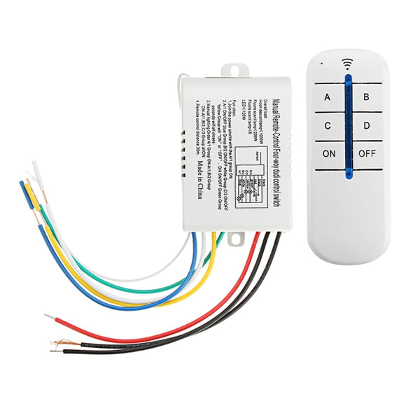 AC 220V 2-Way ON/OFF Manual Wireless Remote Control Switch Receiver Transmitter For LED Lamps