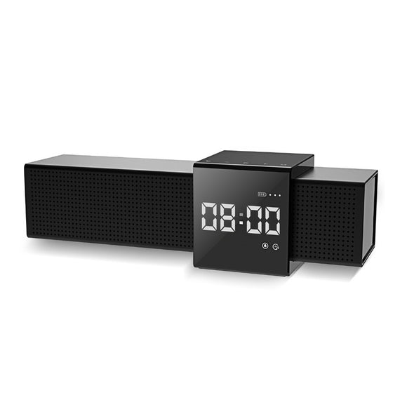 Havit M28 Portable Wireless bluetooth Speaker Dual Units LED Display Alarm Clock FM Radio TF Card Smart Touch Speaker with Mic