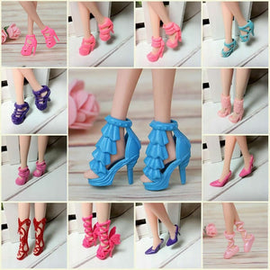 40 Pairs Different High Heel Shoes Boots Accessories For Barbie Doll