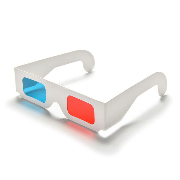 Universal Paper Anaglyph Red Cyan Red Blue Foldable 3D Glasses for Movie