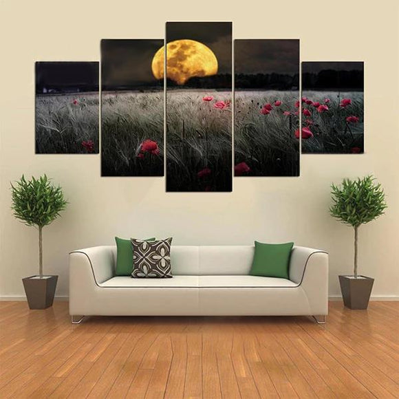 5  Cascade The Setting Sun Flowers  Canvas Wall Painting Picture Home Decoration Without Frame Inclu