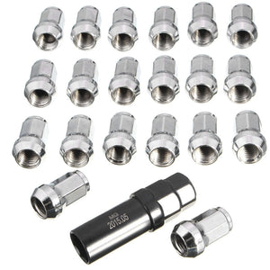 20Pcs M12x1.5 Aluminum Car Wheels Rims Lug Nuts Chrome Ball Seat For Honda Factory OEM