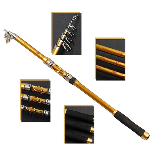 ZANLURE 2.1-3.6M Superhard Carbon Fiber Telescopic Fishing Rod Travel Spinning Fishing Pole